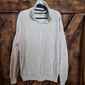 L.L. Bean Vintage USA Cotton Rib Knit Full Zip Sweater Quiet Luxury Mens Large